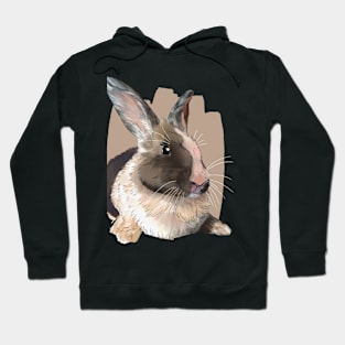 Brown Cream Rabbit Left _ Bunniesmee Hoodie